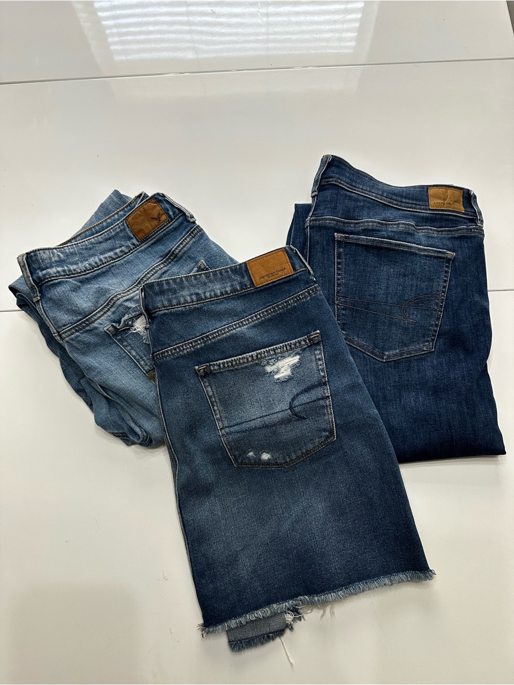 Distressed Jean Lot - 1 skirt (16)- 1 cropped Jean (14) - 1 Jean (14 Long)